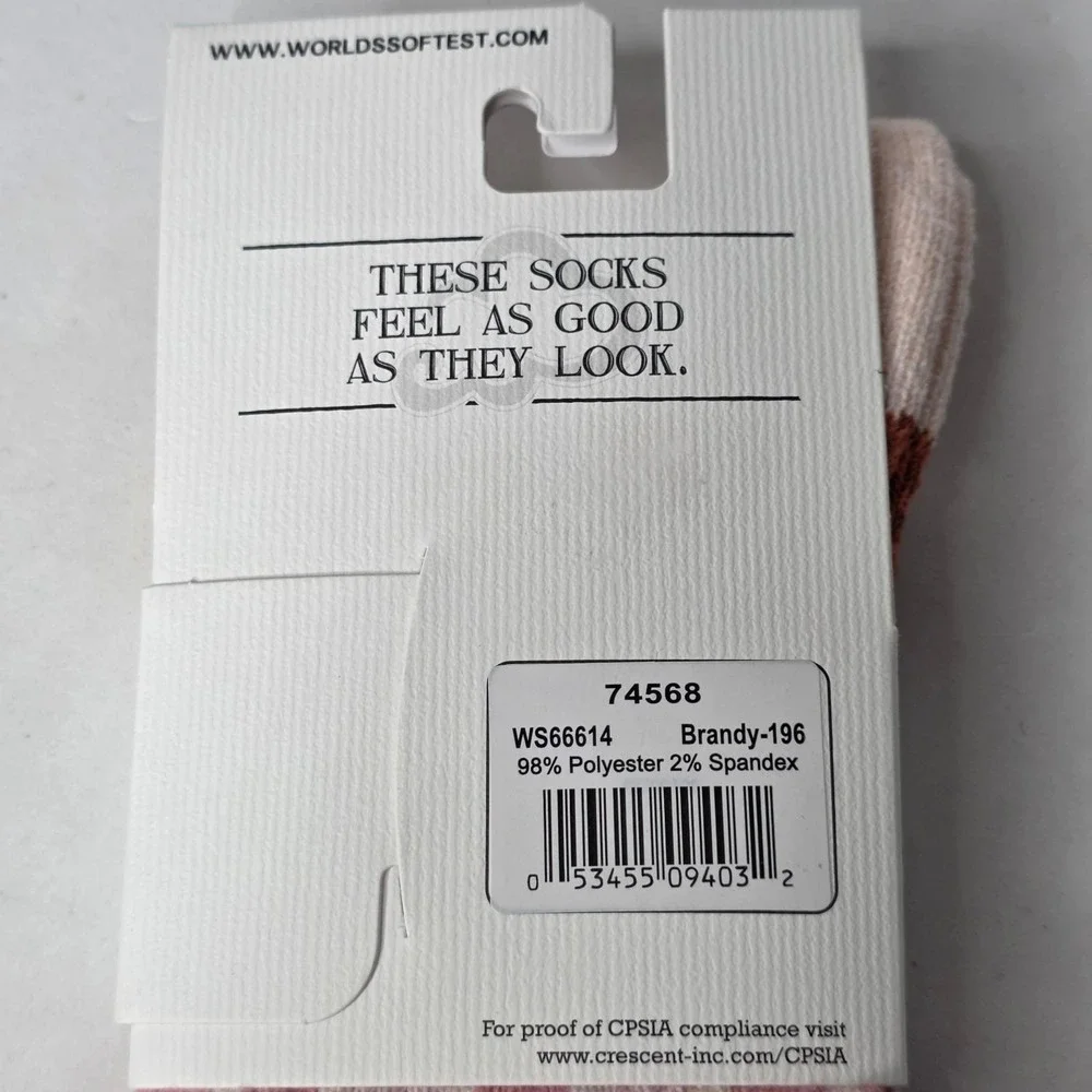 Worlds Softest Size 6-11 Weekend Collection Socks Brandy Pink Orange Geometric